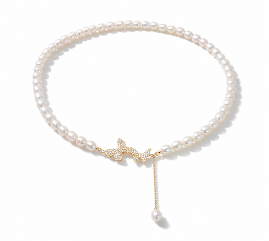 Butterfly Pearl Necklace